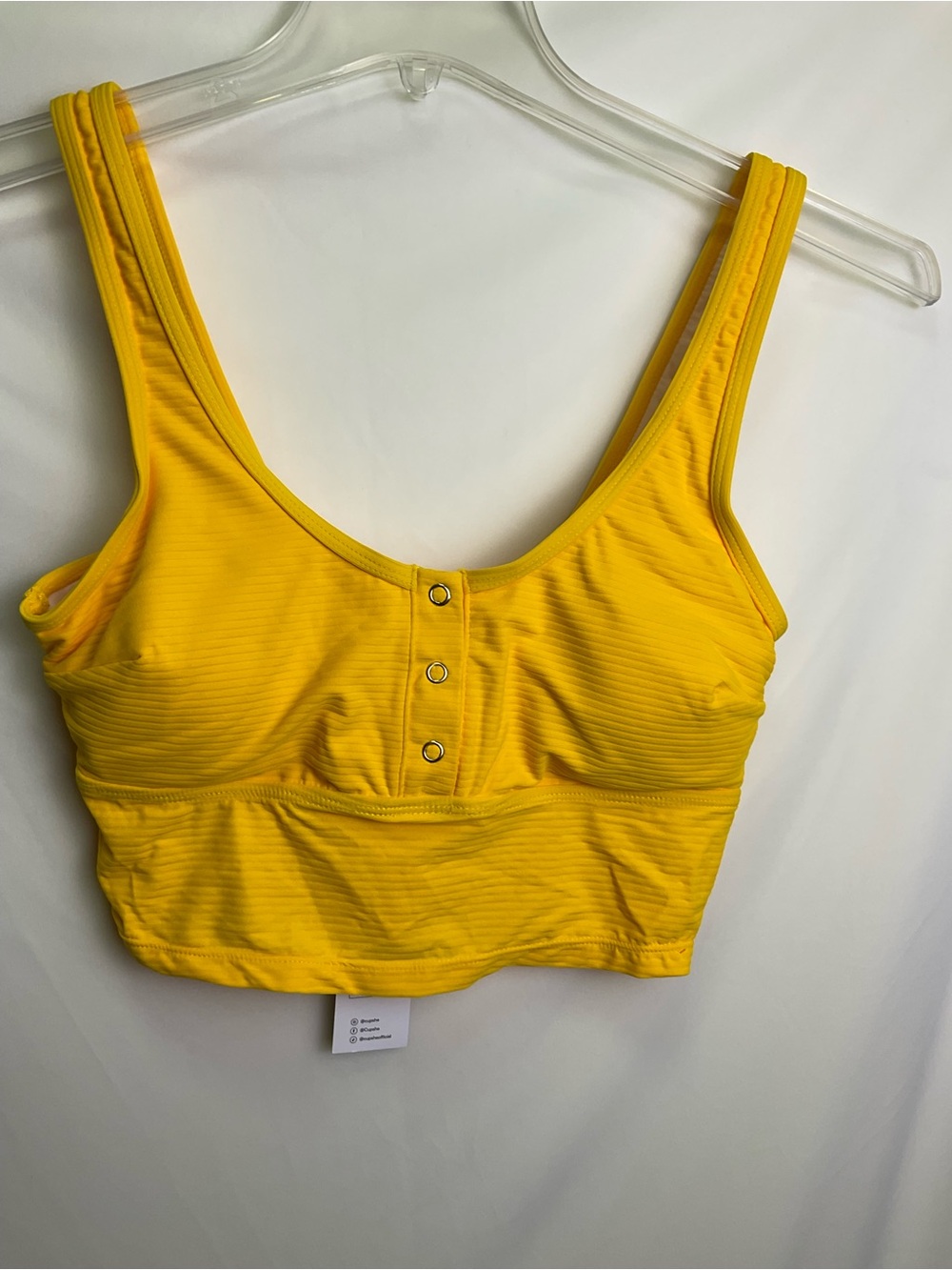 Cupshe Ribbed Bikini Top with Front Snaps - Sunflower